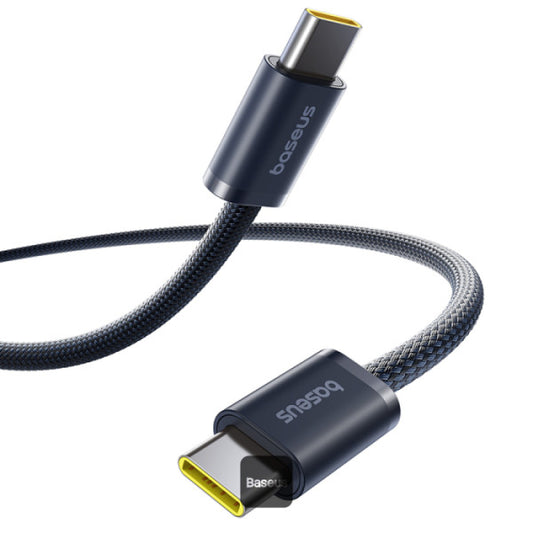 Baseus Dynamic 4 Series Type-C to Type-C Cable - 100W PD Fast Charging & 480Mbps Data Transfer Cable iPhone 16 and iPhone 15 Nylon Braided 2M - Cosmic Black