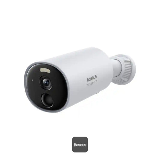 Baseus Security B1 Outdoor Camera – 2K Clarity 145° Wide-Angle FOV 210-Day Battery IP67 Waterproof Night Vision Built-in 8GB Storage - White