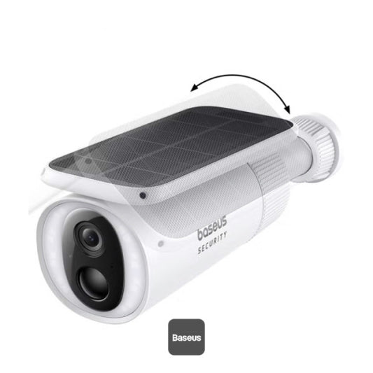 Baseus Security S1 Outdoor 2K Solar Security Camera – IP67 Waterproof 10400mAh Battery 145° Wide-Angle AI Detection Built-in 8GB Storage Two-Way Audio – White