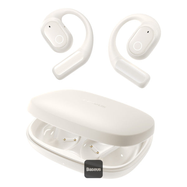Baseus Eli 10i Fit Open-Ear TWS Earbuds – Air Conduction BT 54 45H Battery IP54 Waterproof Sports Ear Hooks for Running Gym & Cycling - White
