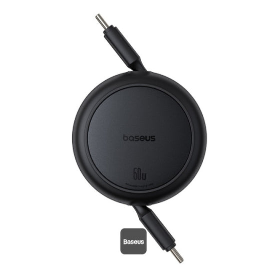 Baseus Free2Pull Mini Retractable Type-C Cable | 60W Fast Charging | Adjustable Length | CarPlay Compatible | 480Mbps Data Transfer | 1M - Black