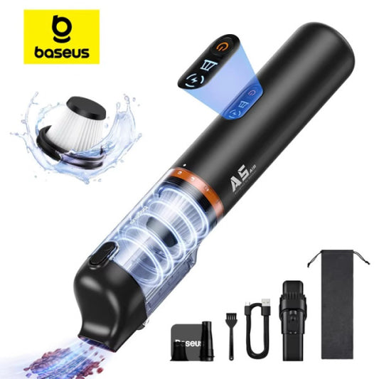 Baseus A5 Car Vacuum Cleaner 16000Pa Power Suction - Portable Cordless LED Display High-Efficiency Cordless Vacuum for Car & Home Use - Black