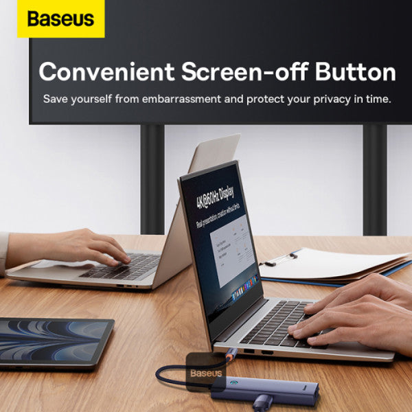 Baseus Flite Series 5-in-1 USB-C Hub – 4x USB 30 4K HDMI Type-C Docking Station for Laptop & MacBook - Grey