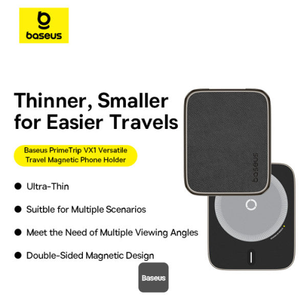 Baseus PrimeTrip VX1 Magnetic Car Phone Holder – Strong Magnetic Mount for Dashboard or Air Vent – Universal Fit – Black