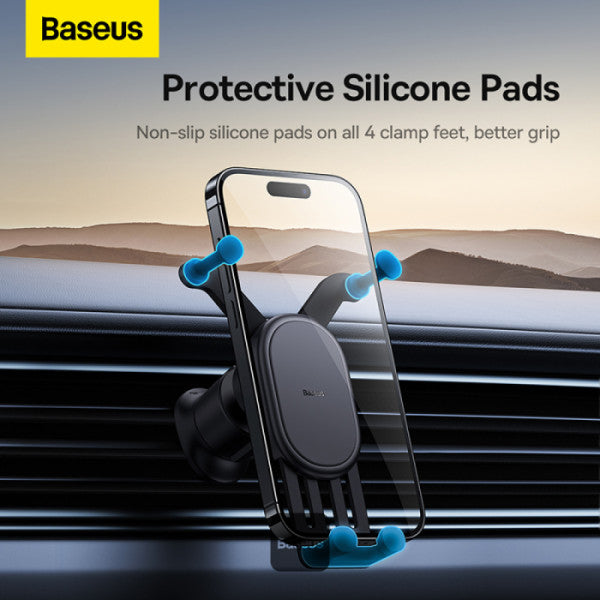 Baseus Stable Gravitational Car Mount Air Vent Phone Holder Bracket (Air Outlet Version) - Black