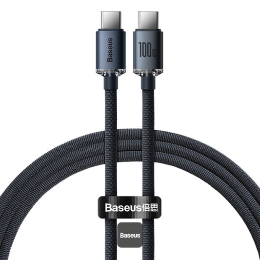 Baseus Crystal Shine Series 100W Fast Charging Cable Type-C to Type-C - 480Mbps Data Cable - 12M - Black