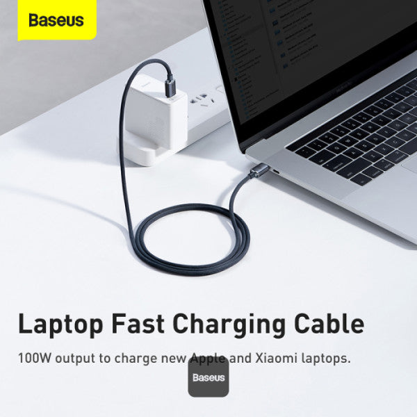 Baseus Crystal Shine Series 100W Fast Charging Cable Type-C to Type-C - 480Mbps Data Cable - 12M - Black