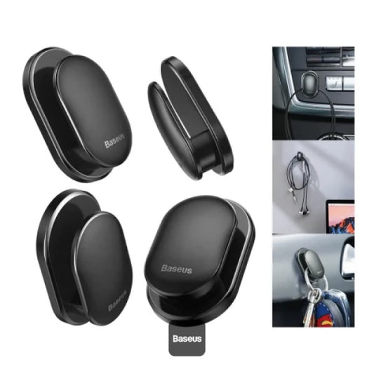 Baseus Small Shell Hook - Durable Hanger For Car Home Garage (4 pcs in a set) - Black