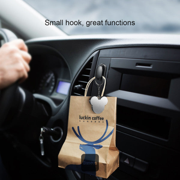 Baseus Small Shell Hook - Durable Hanger For Car Home Garage (4 pcs in a set) - Black
