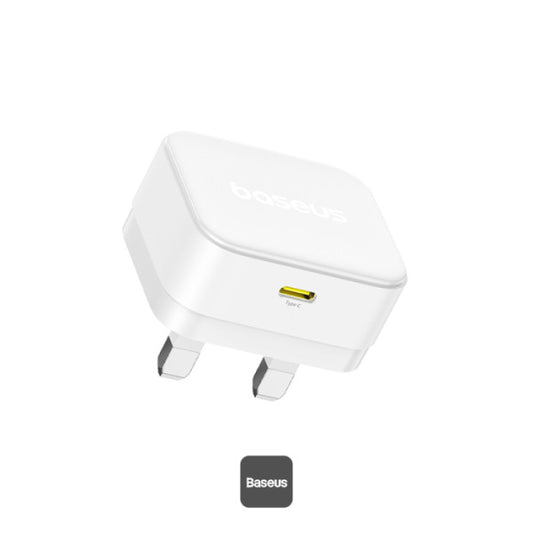 Baseus Palm 30W PD Type-C Fast Charging Wall Charger - Ultra Fast USB-C Charger With UK Plug - White