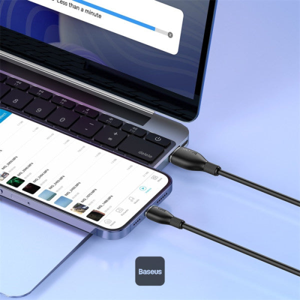 Baseus Pudding Series Fast Charging Cable With High-Speed Data Transmission USB-A to Lightning 20W 24A 2M - Black