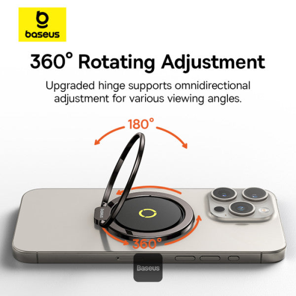 Baseus MagPro Series II Magnetic Ring Phone Stand | 360° Adjustable Phone Stand Grip - Black