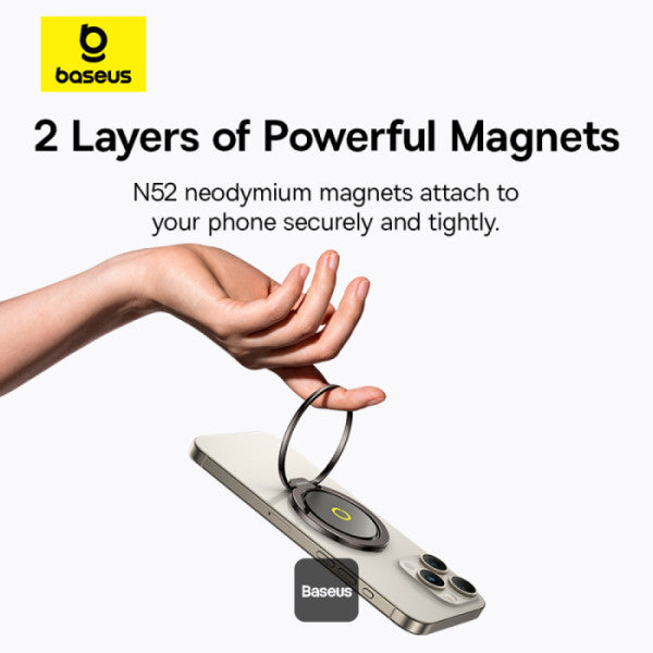 Baseus MagPro Series II Magnetic Ring Phone Stand | 360° Adjustable Phone Stand Grip - Black