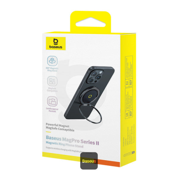 Baseus MagPro Series II Magnetic Ring Phone Stand | 360° Adjustable Phone Stand Grip - Black