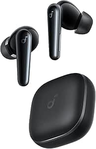 Soundcore Liberty 5 by Anker, Noise-Cancelling Wireless Earbuds, 2x Stronger Voice Reduction, Adaptive Noise Cancellation, Fast Charging, Dolby Audio, 6-Mic AI Clear Calls, Black (Global Version)