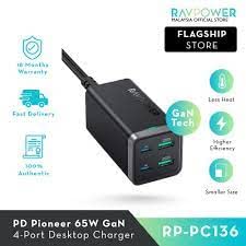 Ravpower Pd Pioneer 65w Gan 4-Port Desktop Charger