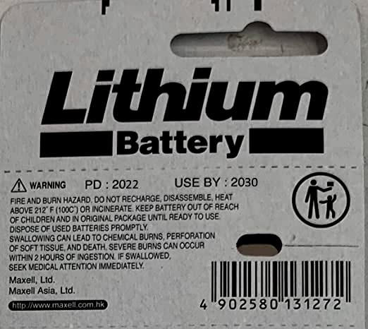 Maxell Micro Lithium Cell Battery CR2016 for Watches and Electronics 5 Pack