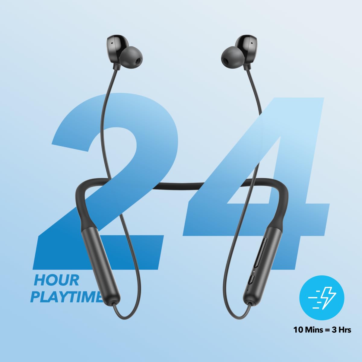 Soundcore by Anker Life U2i Wireless Neckband Headphones, 10mm Drivers with BassUp Technology, 24H Playtime, AI-Enhanced Calls, Foldable and Lightweight, IPX5 Water-Resistant, Secure Fit, Bluetooth 5