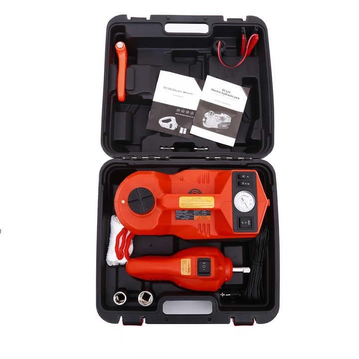 DENX Electric Car Jack Set, 2-Ton Capacity, Portable Emergency Lift Kit with Carrying Case