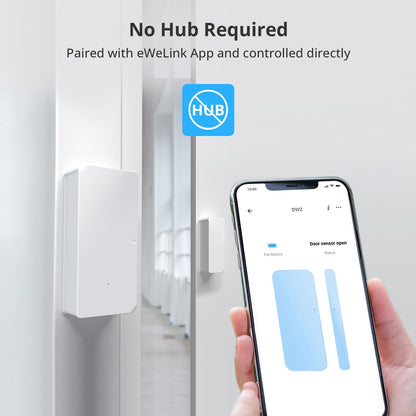 SONOFF DW2 Wi-Fi Wireless Door Window Sensor,APP Alert for Home Automation Wireless Alarm Security System, Compatible with IFTTT, Alexa, Google Home, No Gateway Required.