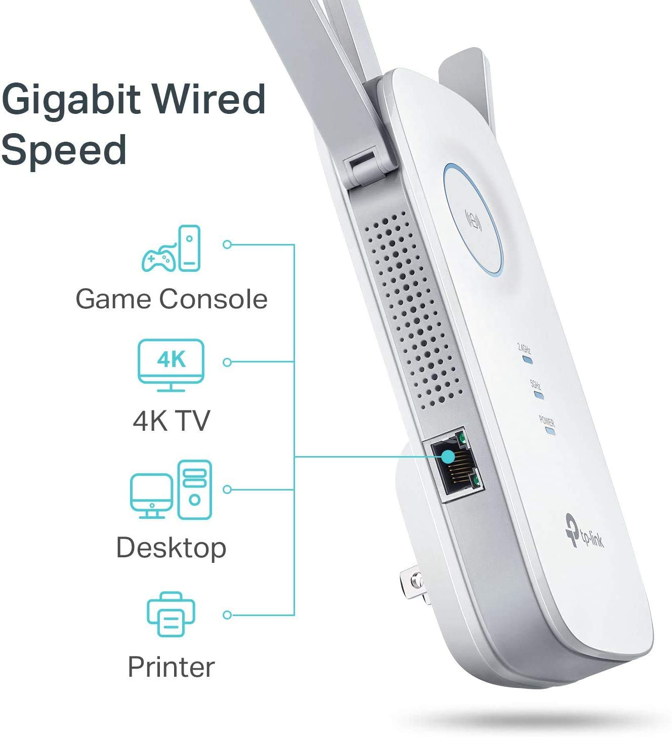 TP-Link AC1750 WiFi Extender (RE450), PCMag Editor's Choice, Up to 1750Mbps, Dual Band WiFi Repeater, Internet Booster, Extend WiFi Range Further