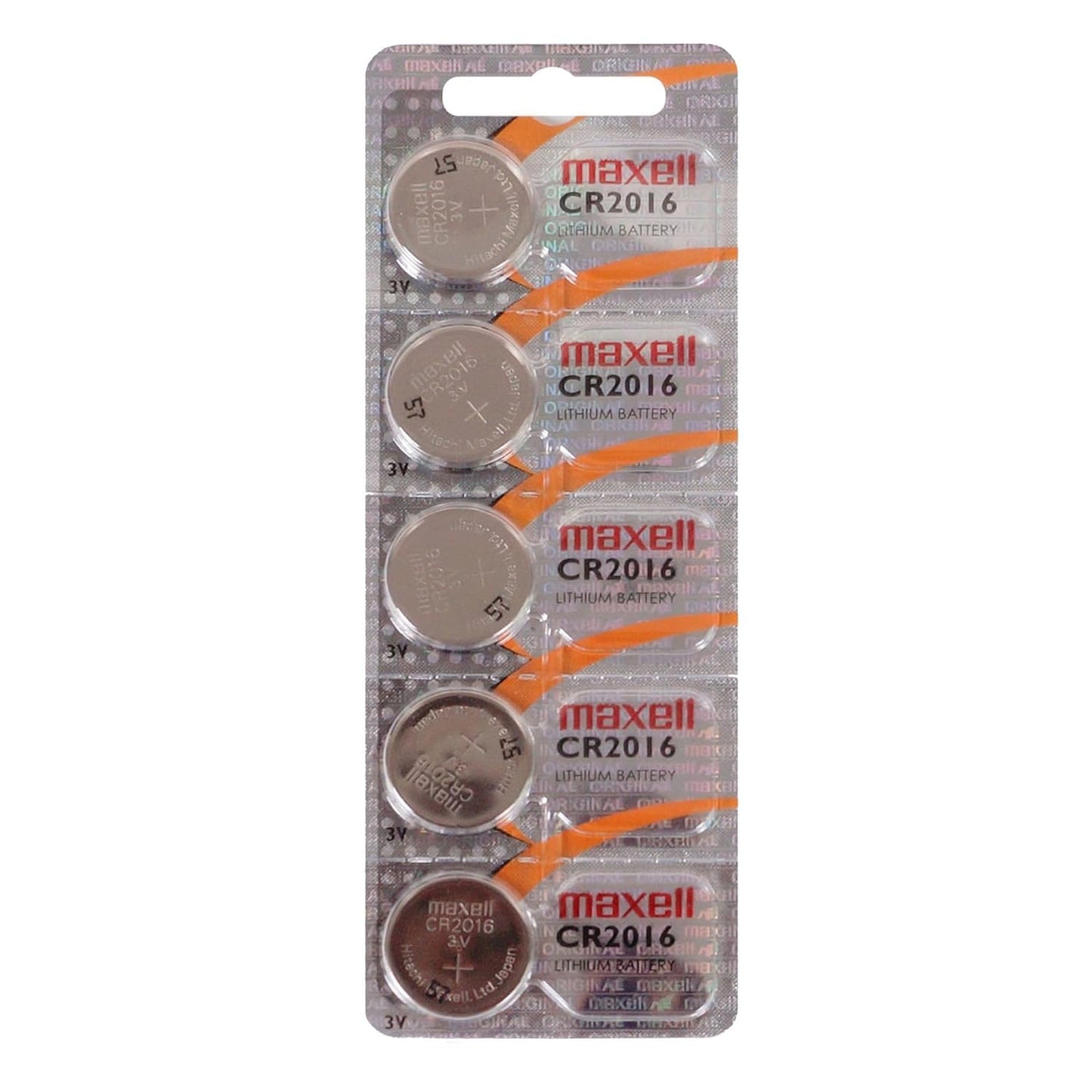 Maxell Micro Lithium Cell Battery CR2016 for Watches and Electronics 5 Pack