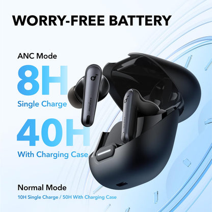 soundcore by Anker Liberty 4 NC Adaptive Noise Cancelling Earbuds, 98.5% Noise Reduction to Ears and Environment, Hi-Res Sound, 50H Battery, Wireless Charging, Bluetooth 5.3