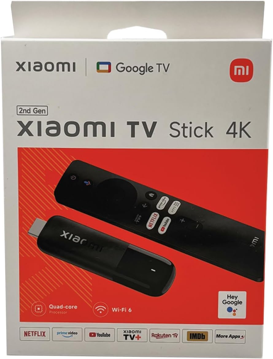 Xiaomi Mi TV Stick 4K Ultra HD Streaming Device Android TV 11 with Google Assistant Voice Remote Control Streaming Media Player Chromecast Built-in 2GB 8GB HDR/AV1/2.4G/5G WiFi/BT 5.2