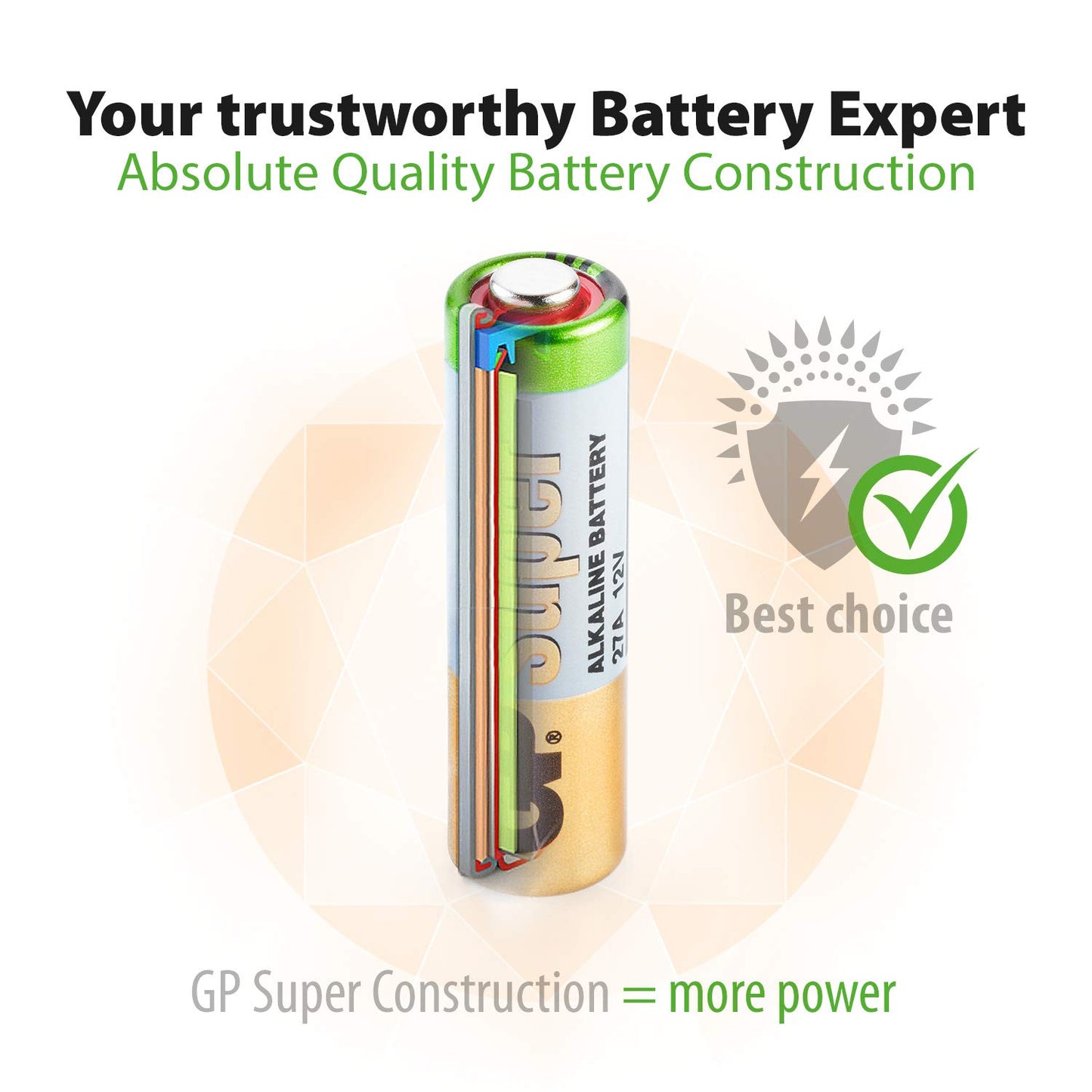 GP 27A (MN27) High Voltage Battery - Card of 5 pieces