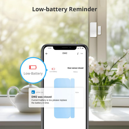 SONOFF DW2 Wi-Fi Wireless Door Window Sensor,APP Alert for Home Automation Wireless Alarm Security System, Compatible with IFTTT, Alexa, Google Home, No Gateway Required.