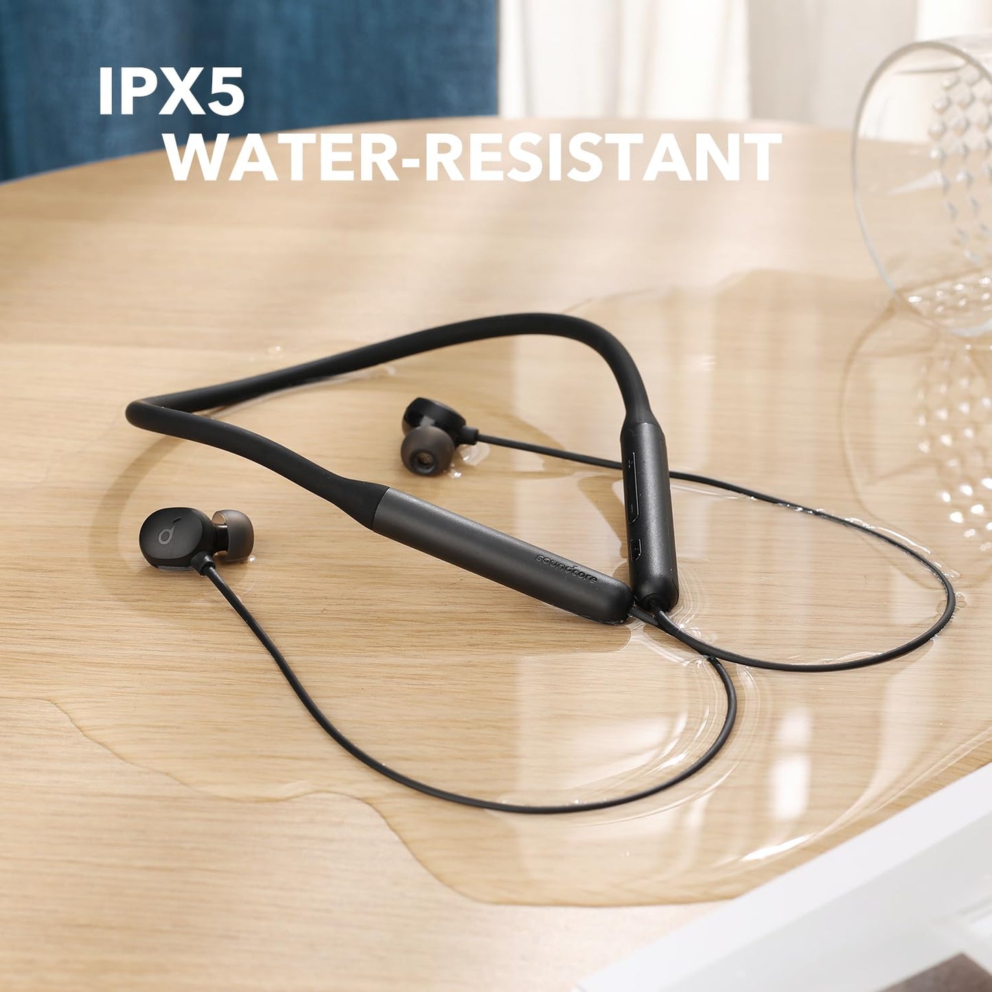 Soundcore by Anker Life U2i Wireless Neckband Headphones, 10mm Drivers with BassUp Technology, 24H Playtime, AI-Enhanced Calls, Foldable and Lightweight, IPX5 Water-Resistant, Secure Fit, Bluetooth 5