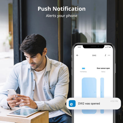 SONOFF DW2 Wi-Fi Wireless Door Window Sensor,APP Alert for Home Automation Wireless Alarm Security System, Compatible with IFTTT, Alexa, Google Home, No Gateway Required.