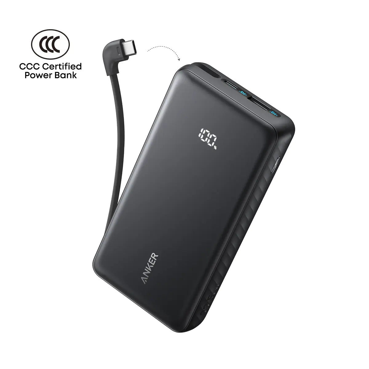Anker Zolo Powerbank 20000mAh 22.5W Fast Charging Power Bank with Built-in USB-C Cable [CCC Certified] A110E