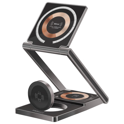 Ultra-Slim Transparent Foldable 15W MagSafe Compatible Wireless Charging Station