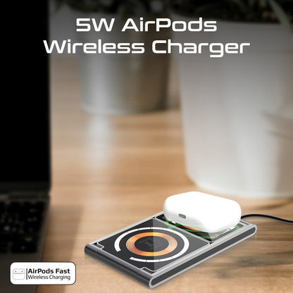 Ultra-Slim Transparent Foldable 15W MagSafe Compatible Wireless Charging Station