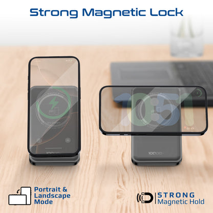 Ultra-Compact 3 in 1 MagSafe Compatible Wireless Charging Power Bank