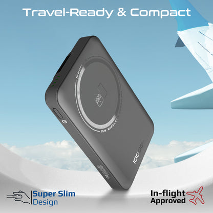 Ultra-Compact 3 in 1 MagSafe Compatible Wireless Charging Power Bank