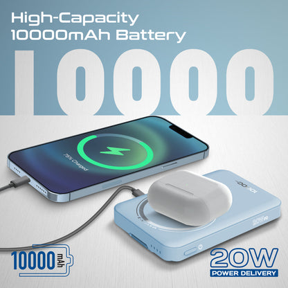 Ultra-Compact 3 in 1 MagSafe Compatible Wireless Charging Power Bank