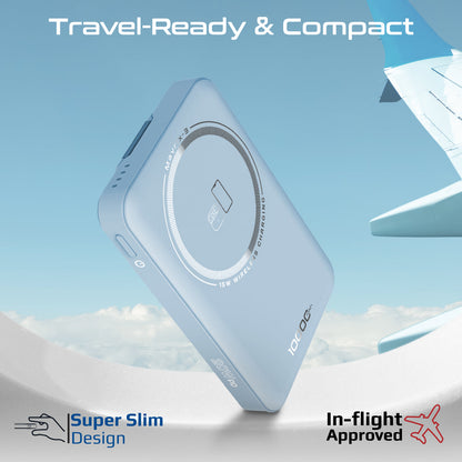 Ultra-Compact 3 in 1 MagSafe Compatible Wireless Charging Power Bank