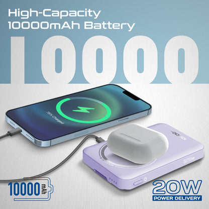 Ultra-Compact 3 in 1 MagSafe Compatible Wireless Charging Power Bank