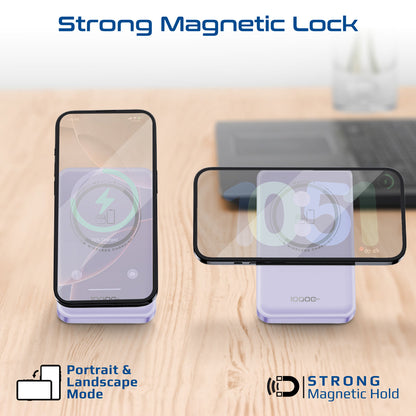 Ultra-Compact 3 in 1 MagSafe Compatible Wireless Charging Power Bank
