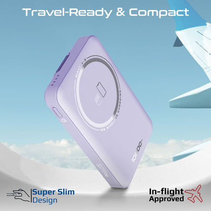 Ultra-Compact 3 in 1 MagSafe Compatible Wireless Charging Power Bank