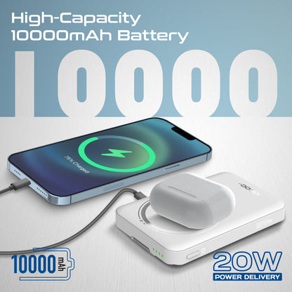 Ultra-Compact 3 in 1 MagSafe Compatible Wireless Charging Power Bank