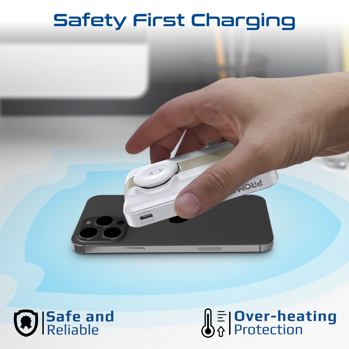 Ultra-Compact 3 in 1 MagSafe Compatible Wireless Charging Power Bank