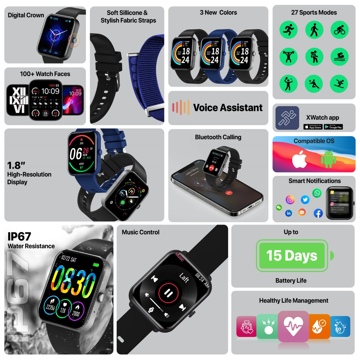 XWatch-B18 Graphite