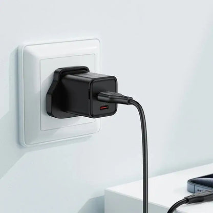 Fast Charge Wall Charger A127 PD30W GaN (1xUSB-A+1xUSB-C) UK