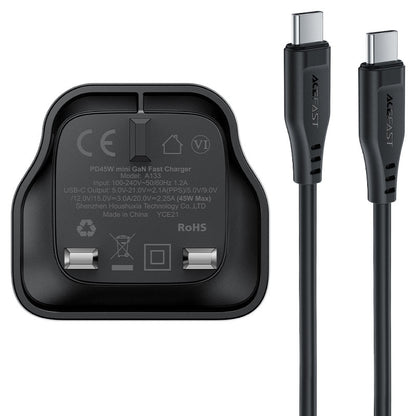 Fast Charge Wall Charger A133 PD45W GaN (1xUSB-C) UK