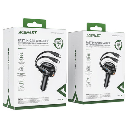Fast Charge Car Charger B13 53W with 2-in-1 cable