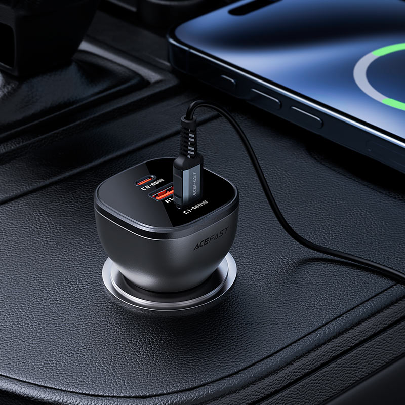 Fast Charge Car Charger B14 165W PD31 (2xUSB-C + 1xUSB-A)