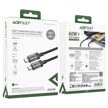 Charging Data Cable C12-03 USB-C to USB-C 60W